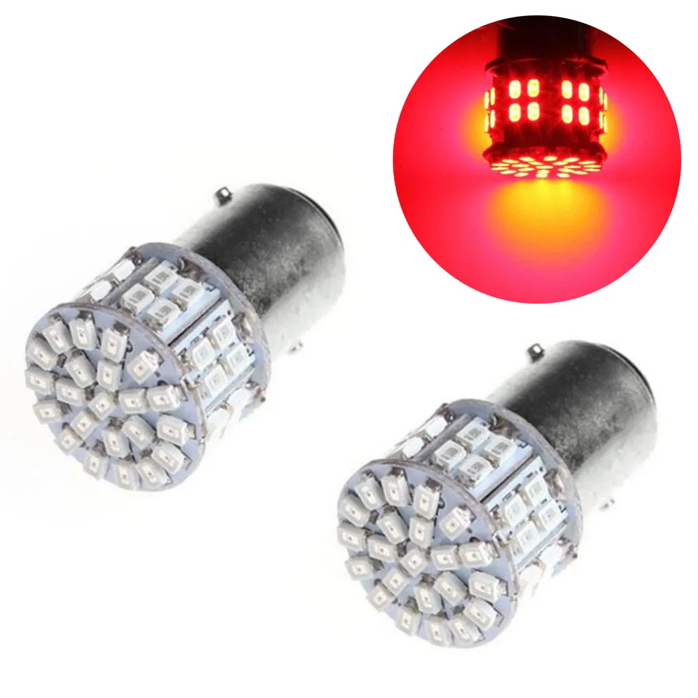 High Brightness LED 1157 Bulbs for Car Turn Signals Tail Lights Backup Stop Lamps Red 2 Pack BAY15D Dual Filament Replacement