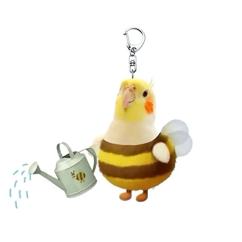 Tiger Stripe Bird Keychain Cute Acrylic Pendant Backpack High-Value Pendant Couple Style