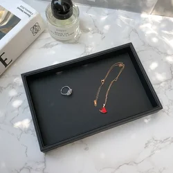 Small PU White/Velvet Jewelry Flat Trays Earring Rings Storage Box Jewelry Case Display Convenient Charming Women Jewelry Makeup