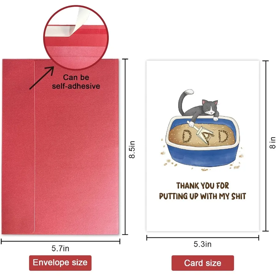 Hilarious Father's Day Card for Cat Dad Witty Birthday Gifts for Cat Lover Happy Fathers Day Gift from Cat