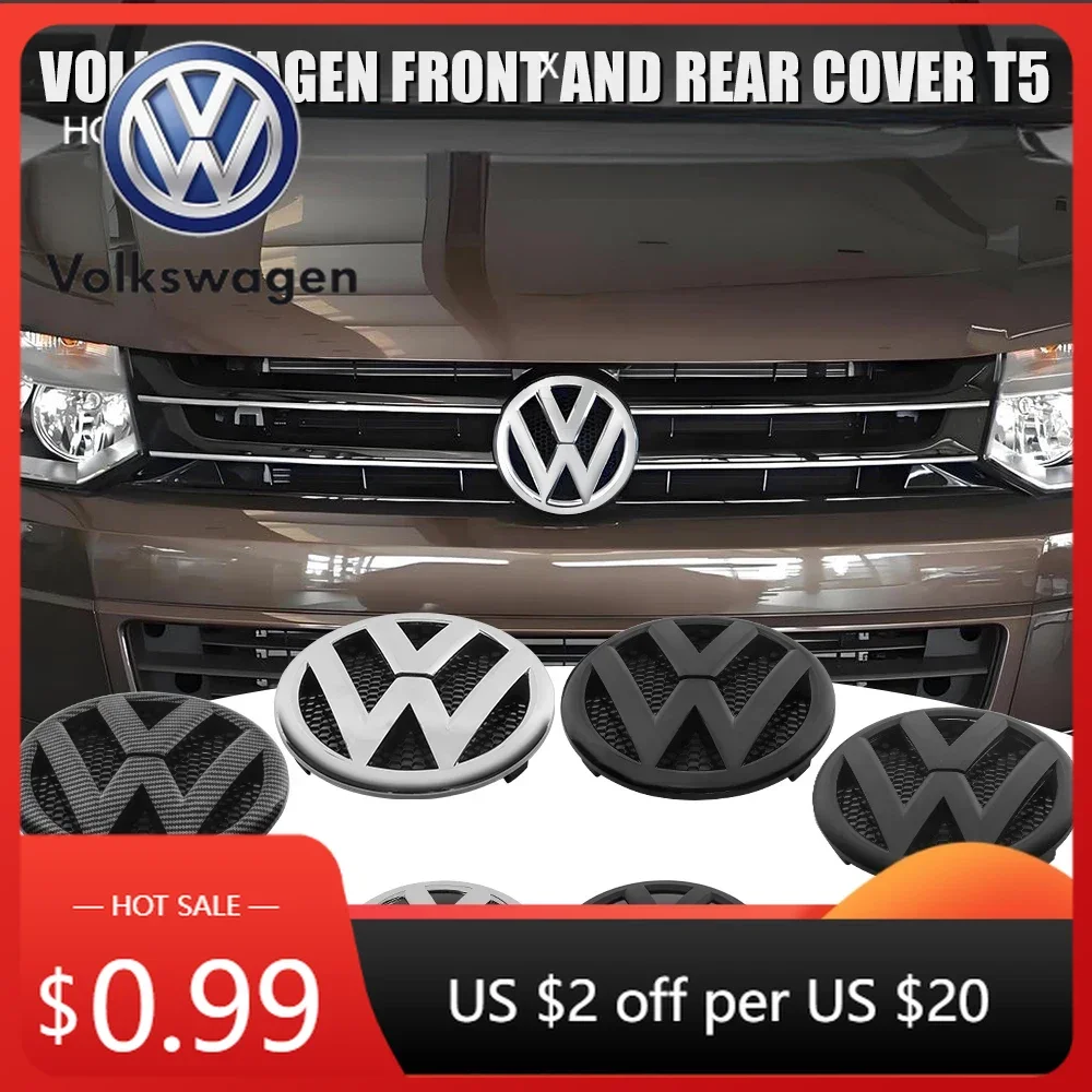 

For VW 1/2pcs Car Front Grill Badge Rear Trunk Emblem Cover Accessories For Volkswagen VW Transporter T5 2010 2011 2012 2013 2