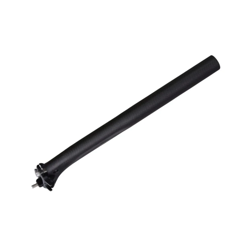 Seat Post Constructed Entirely from Carbon Fiber for Minimal Weight and Maximum Stiffness During Pedaling Efforts