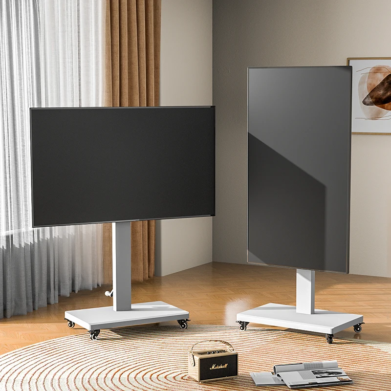 Height‑Adjustable Mobile TV Cart 32‑80", Rolling Floor TV Stand with Wheels, 50KG Capacity, VESA 600*400mm TV Trolley XZ08 - view 5