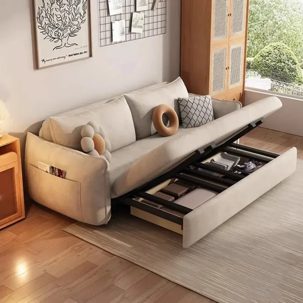 Luksusowa moda nordycka leniwa sofa do salonu do przechowywania relaksująca składana nowoczesna prosta sofa rozkładana Muebles Para El Hogar meble