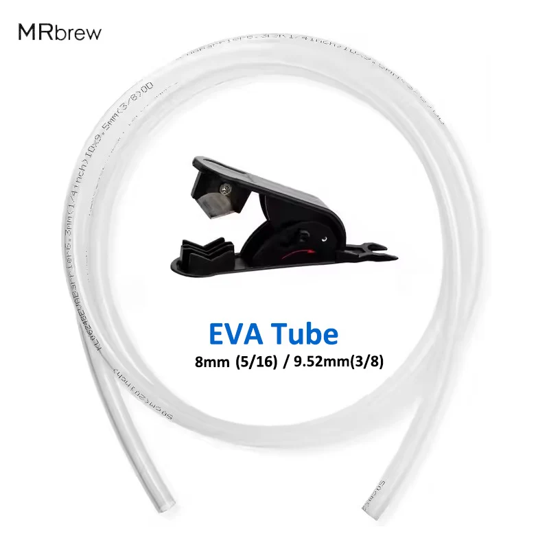 5M EVA Tube Double Wall EVA Hose Beer /Gas Line Homebrew Beer Pipe Hose With  2 in 1 Tube Cutter 5/16‘’（8mm）/ 3/8''(9.52mm)