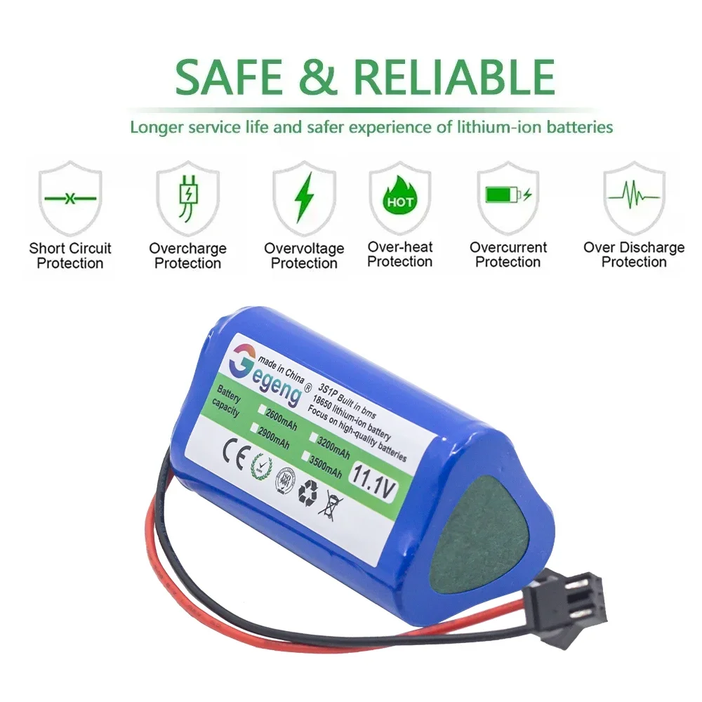 10.8V / 11.1V Lithium Battery For CECOTEC For CONGA Slim 890,Wet Robotic Vacuum Cleaner 18650 Rechargeable Battery Dropshipping