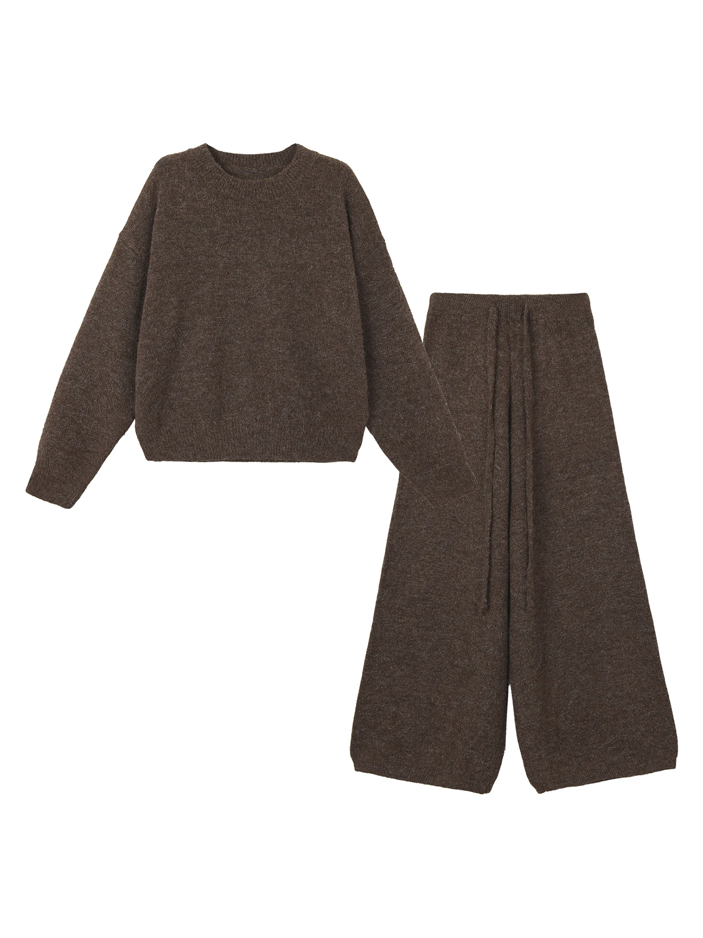 

Winter Women's Knitwear Outerwear Lazy Sle Coffee Color Sweater Commute Sle Straight Tube pe Long Sve Regular Thin