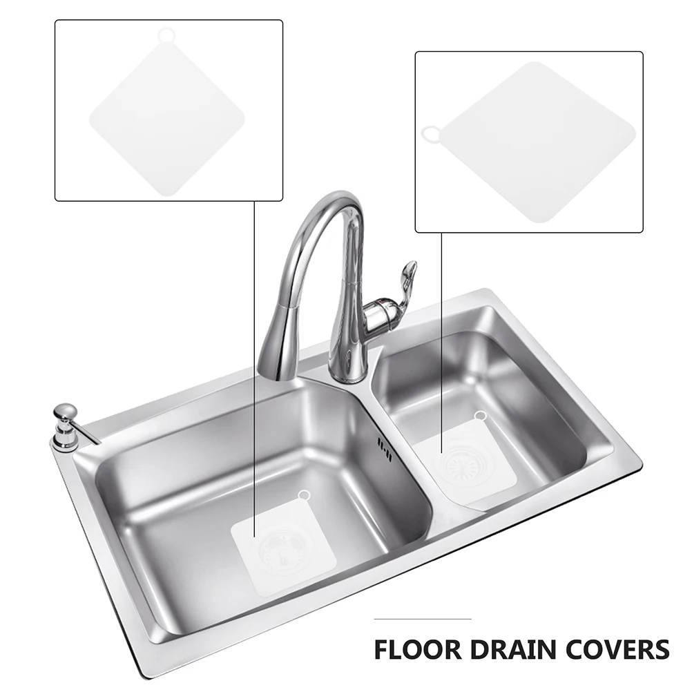 

2pcs Floor Drain Silicone Kitchen Sink Strainer Toilet Sewer Filtering Cover Bathtub Drain Protector Household Sewer Cover