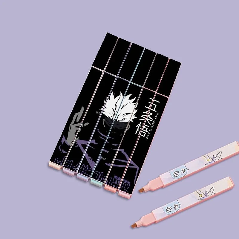 Jujutsu Kaisen Satoru Gojo Marker Anime Peripherals Cute Cartoon Stationery Kawaii Highlighter Birthday Goods Gift for Friends