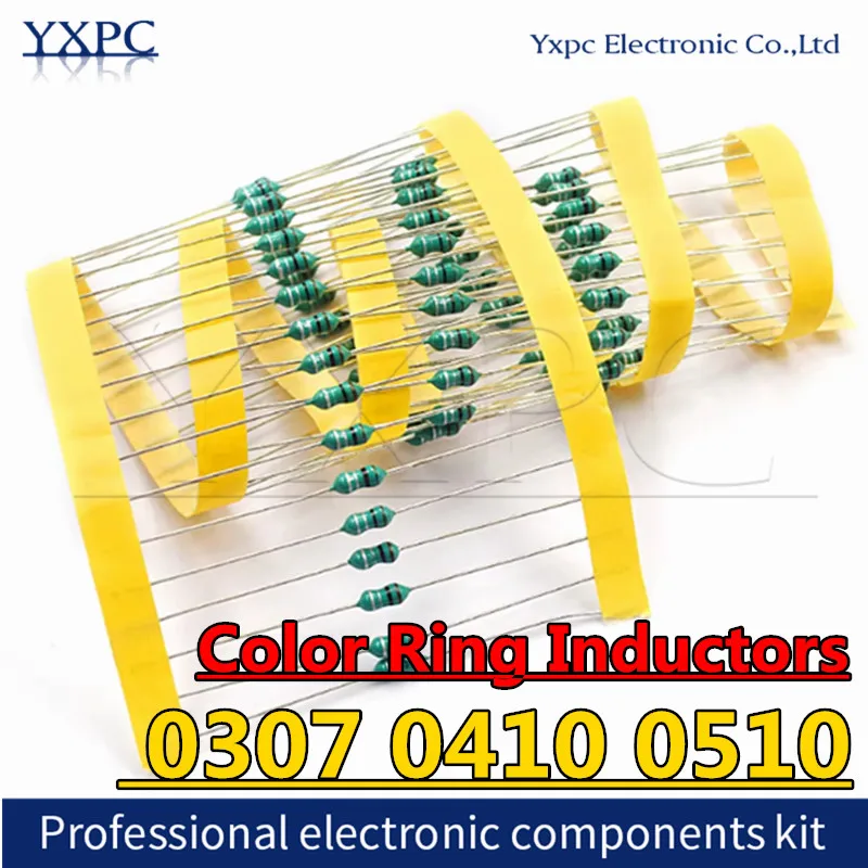 50pcs 0307 1/4W 0410 1/2W 0510 1W Color Ring Inductors DIP Inductance 0.22uH 10mH 1 2.2UH 3.3 4.7UH 33UH 47 68 100 220 330 uH mH