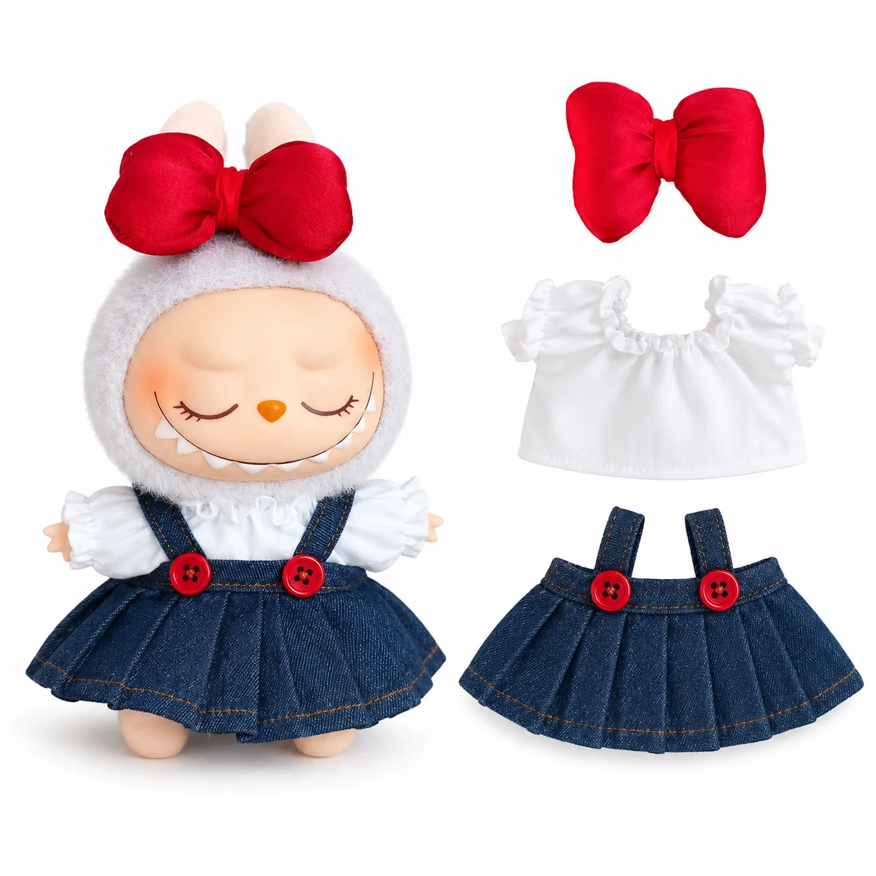 Labubu Doll Clothes Shoes Mini Camera Accessories Cute Fashion Outfit for 15-17cm Doll Collectible Toy Decoration Gift Kids Toys