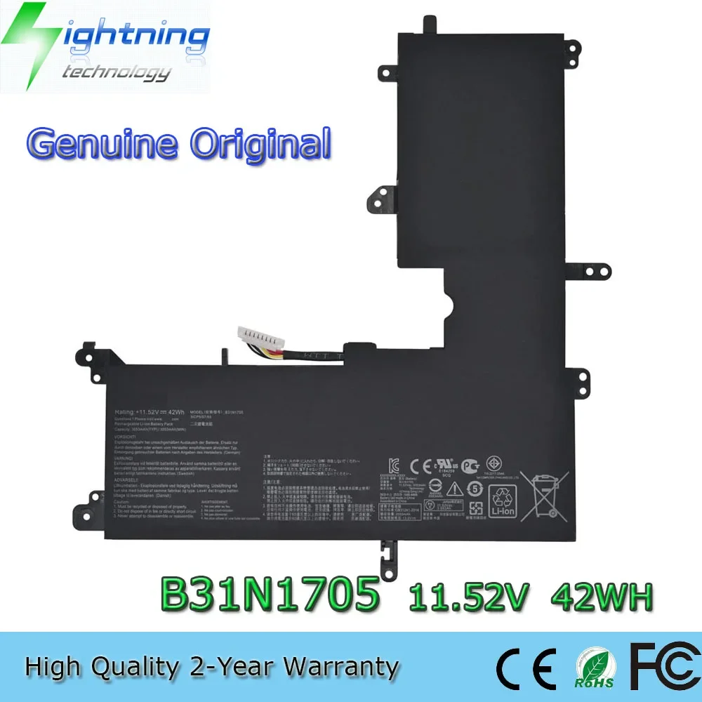 New Genuine Original B31N1705 11.52V 42Wh Laptop Battery for Asus VivoBook Flip TP410UA TP410UR Q405UA TP410UF B31N1705-1 etc.