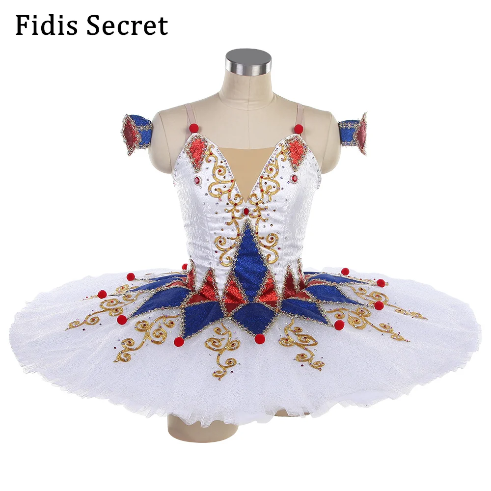 

Customer Made White Classical Platter Ballet Tutu,Women/Girls Ballerina Professional Stage Competition Performance Dance Costume