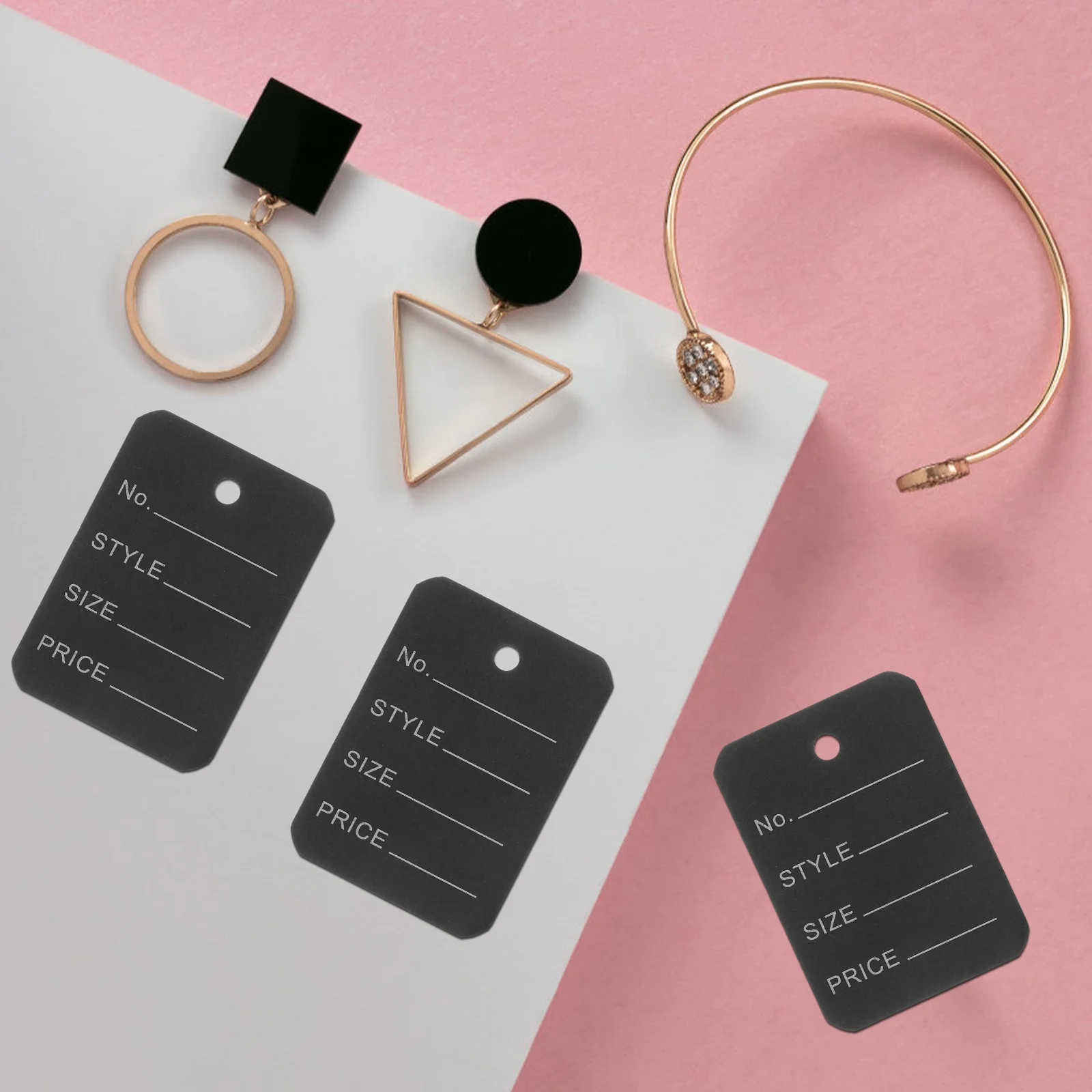 1000 قطعة علامات الأسعار للملابس الأبيض غير المقوي علامات الملابس الفارغة القابلة للكتابة شنق تسميات للمجوهرات علامات البضائع بالتجزئة