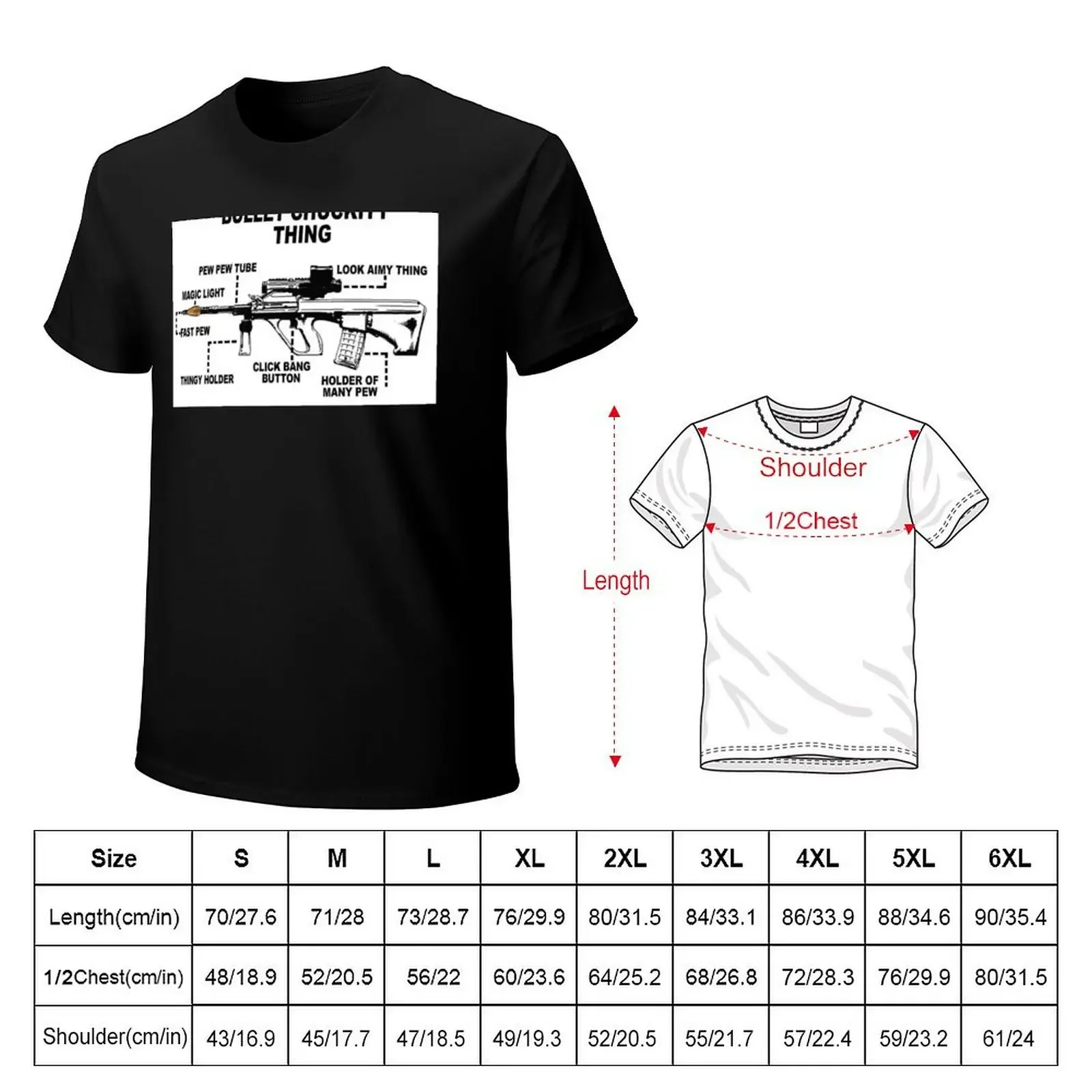 F88- Austeyr Gun Anatomy T-Shirt anime figures korean fashion vintage graphic tee men t shirt