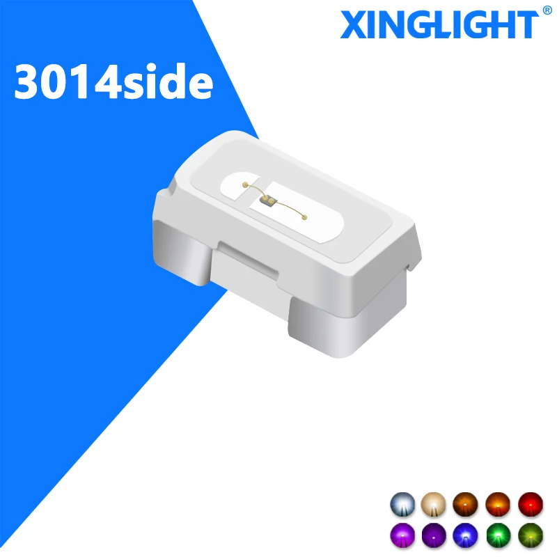 

10pcs 3014 Side Emitting Patch LED Bead High Brightness XL-3014SURC Warm White Red Blue Emerald Green Monochrome Diode