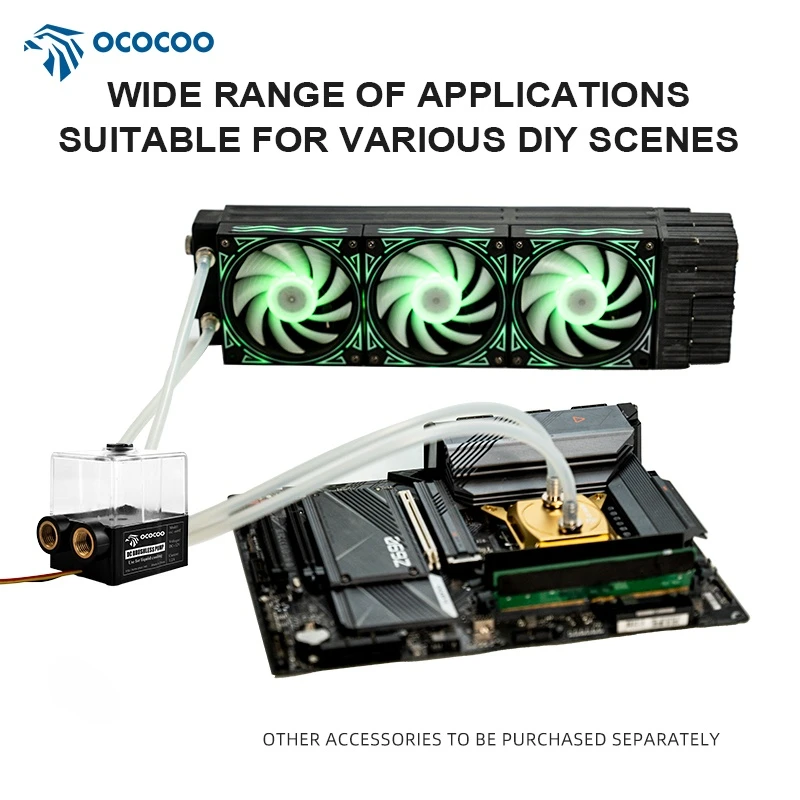 OCOCOO 600T water cooling pump DC12V brushless pump PWM Temperature Regulation liquid cooling pump 420L/H
