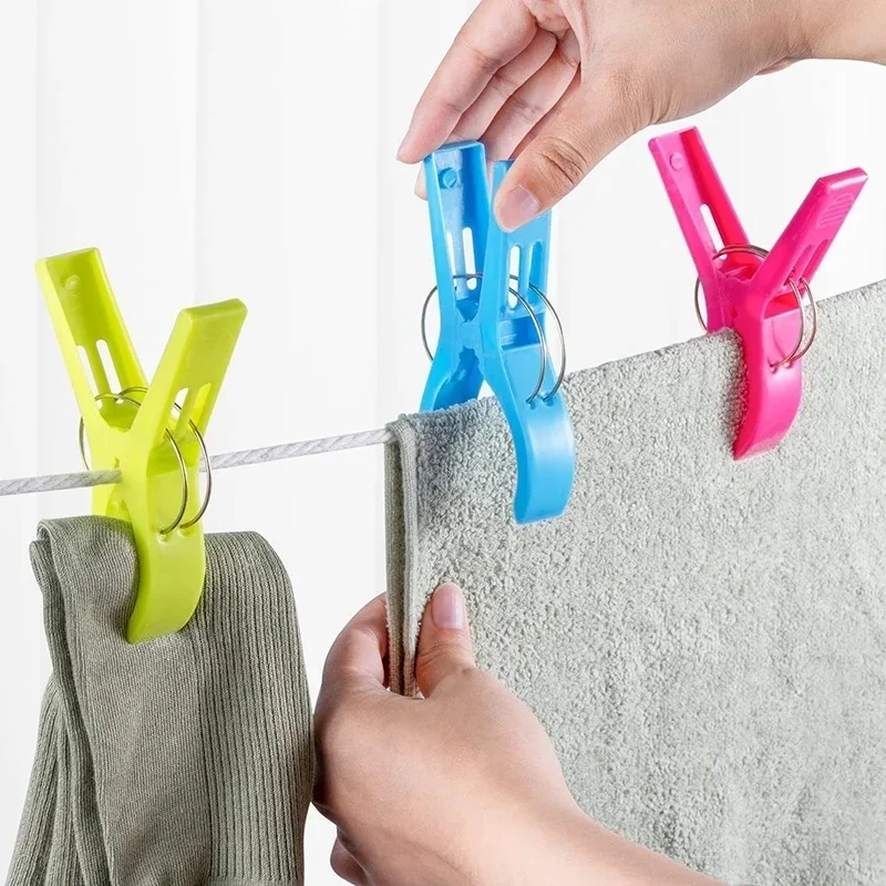 4-24pcs Beach Towel Clamps Plastic Hanging Clip Clamps Towel Pegs Chair Clips Hammock Towel Clip Clothes Pegs