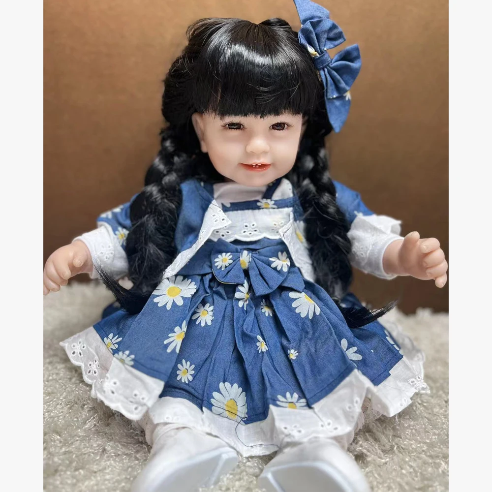 

KEIUMI 55 cm Soft Silicone Vinyl bebe Reborn Doll Sweat Smiling Reborn Doll Baby Girl 55 cm Cloth Body Kids Child Birthday Gifts