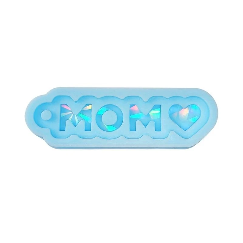 

E21F 2022 Father and Mother's Day Mirror Crystal Epoxy Keychain Pendant Silicone Mold