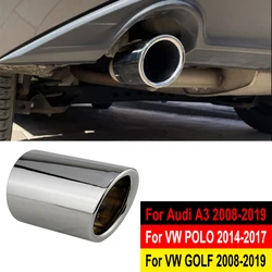 Stainless Steel Car Exhaust Muffler Pipe Tip Cover For Audi A3 8V 8P Sportback VW Golf Variant 6 POLO 6R GOLF MK7 Tailpipe