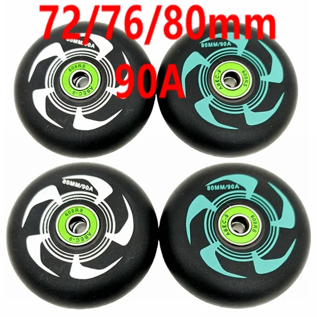 Kółko do rolek w linii czarne 72mm 76mm 80mm 90A 8 kół/partia