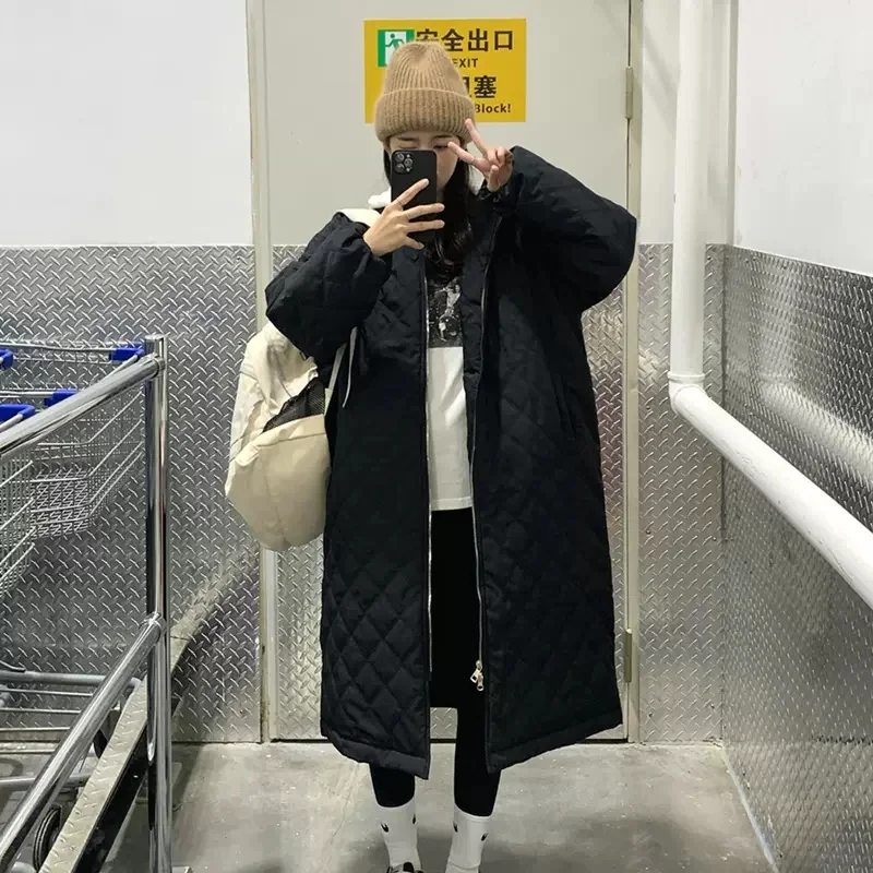 Cappotto imbottito in cotone Lingge femminile di media lunghezza 2022 inverno nuova versione coreana giacca imbottita Chic stile Hong Kong piumino imbottito