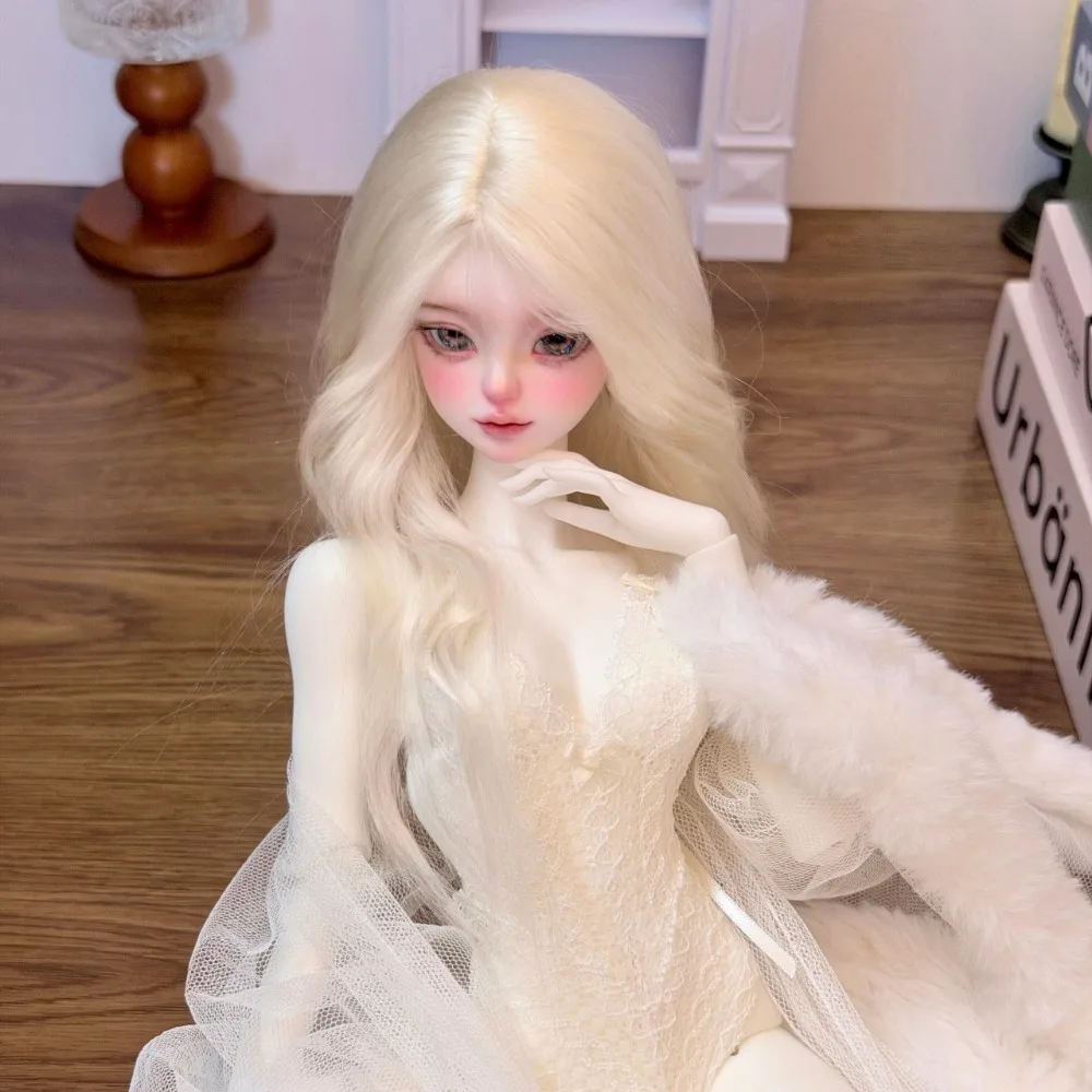 Multi-Color Long Straight / Curly Blank Wig Embryo for 1/3 1/4 1/6 BJD Doll Unstyled Raw Hair Base for DIY Hand Custom Styling