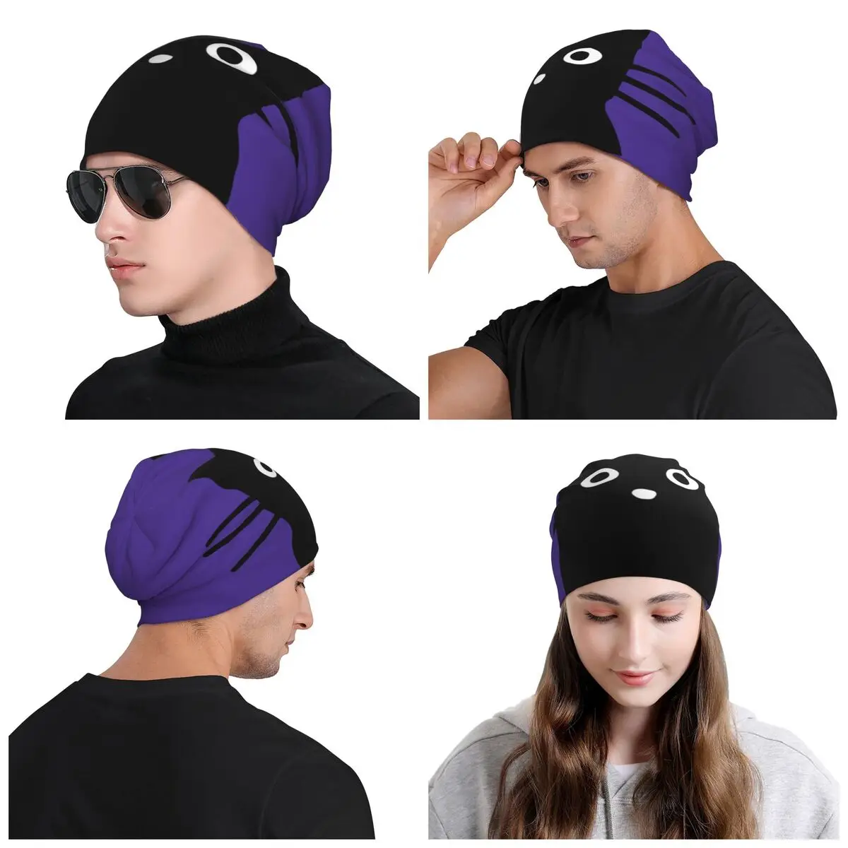 Custom Cute Black Cat Bonnet Hats Street Knitting Hat For Women Men Autumn Winter Warm Skullies Beanies Caps