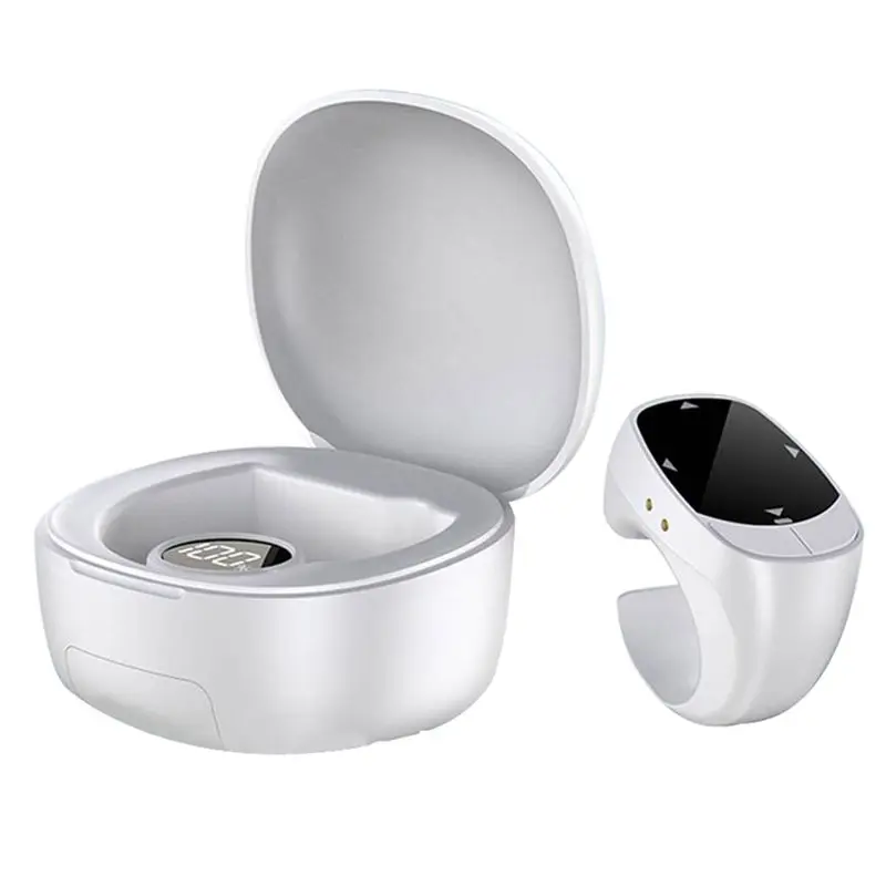 ABDE-JX-12 Pro E-Book Page Turner Touch Screen Clicker Bluetooth Wireless Remote Control Video Photo Taking Ring White