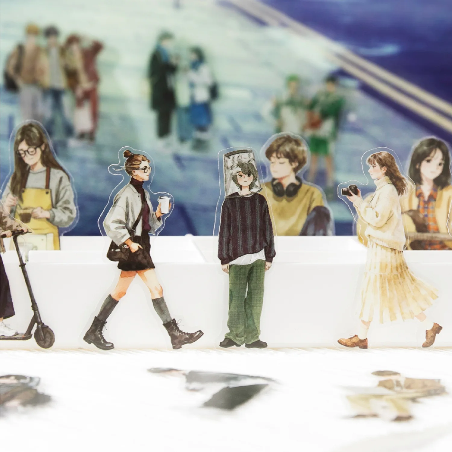 

30sheets/1lot Kawaii Scrapbook Stickers Pedestrians on the street corner Junk Journal Gold Planner Stationery Planner Decorative