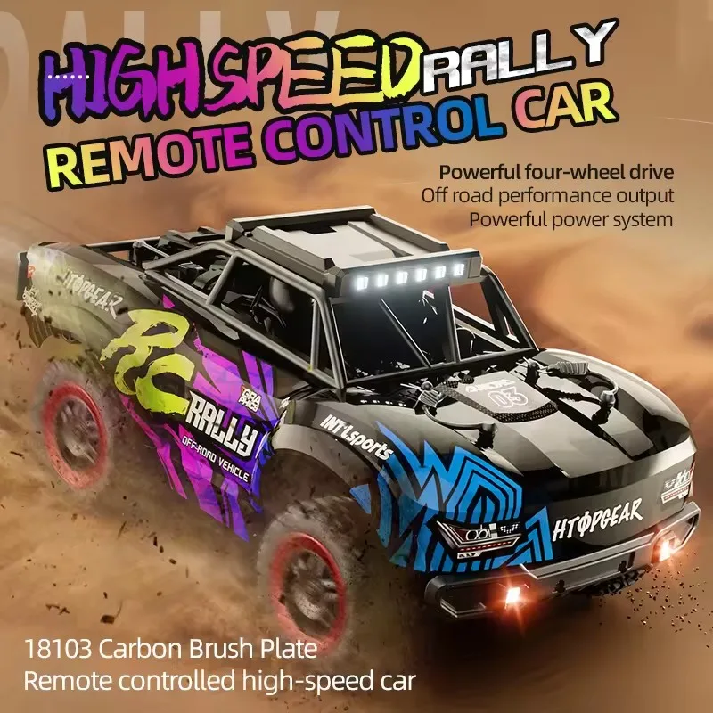 80KM/H Brushless RC Racing Car 1:18 Electric High Speed Remote Control Truck with LED Metal Gear Shaft Off-Road Drift Vehicle To