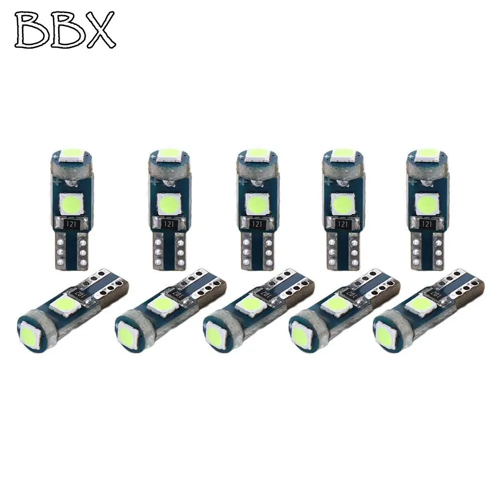 

10Pcs T5 LED Bulb Car Instrument Lamp W3W W1.2W 12V Led Canbus Lights Dashboard Warming Lamp Indicator Wedge Car Interior Lights