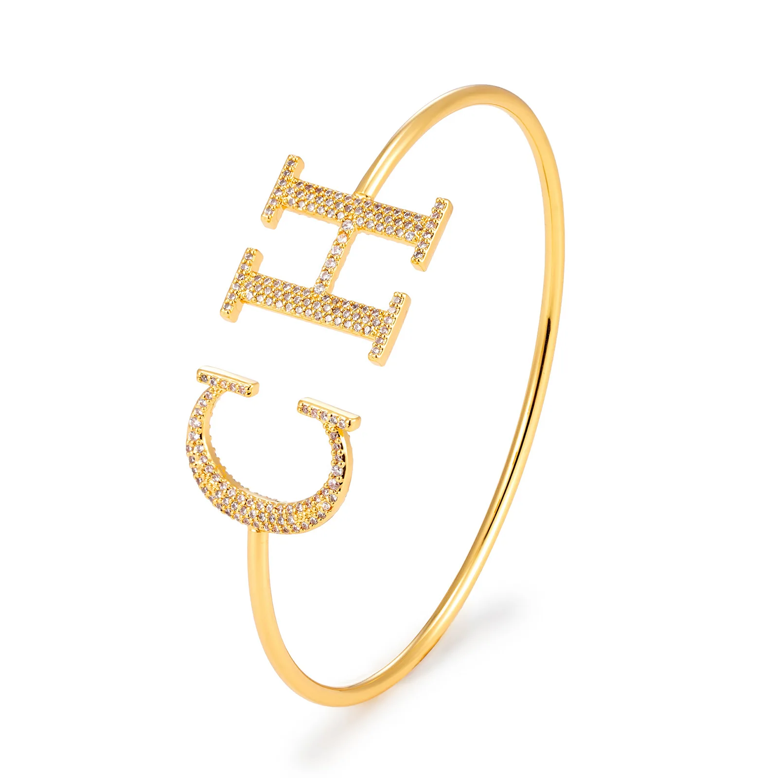 

Zircon Alphabet Bracelet for Women, Comfort Fit, Gift Box & Pouch, Elegant Dainty Jewelry Gift