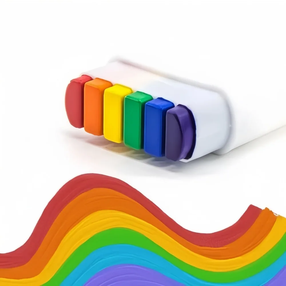 Rainbow 6Color Drawing Crayon DIY Washable Body Tattoo Paint Pen Suitable for Adult and Children's Party Art Makeup Makeup Tools