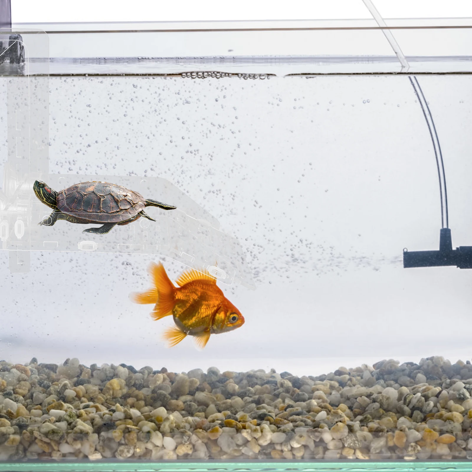 

Turtle Basking Platform Acrylic Hanging Terrace Climbing Rock Multi Use Tank Decor Terrarium Pet Reptile Habitat Accessories
