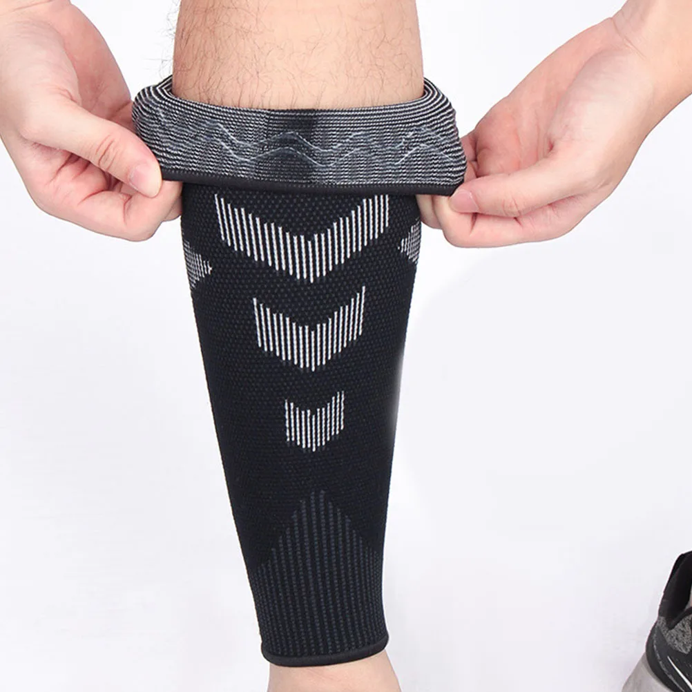 

2Pcs Calf Compression Sleeves Breathable Elastic Sports Socks Shock Absorption Leg Protection Reducing Fatigue for Running