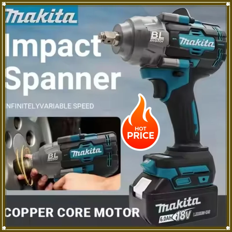 

Makita Brushless Electric Wrench DTW700 Cordless Drill Screwdriver Free Delivery Large Torque Power Tool 18V Torque Wrench Tool