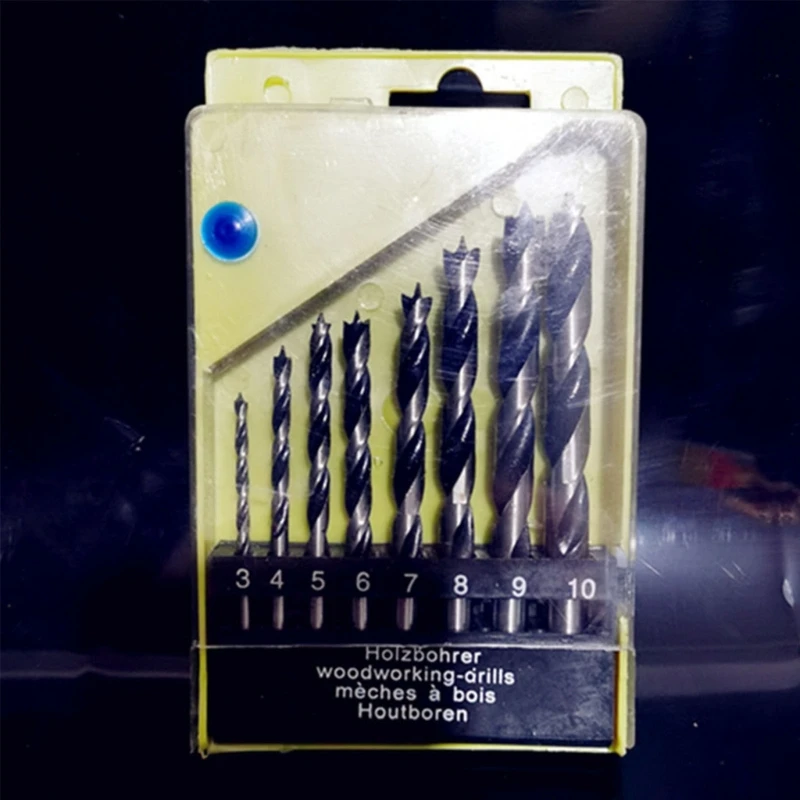 Set punte da trapano per legno da 8 pezzi per spirali per lavorazione del legno, punta da trapano in acciaio ad alto