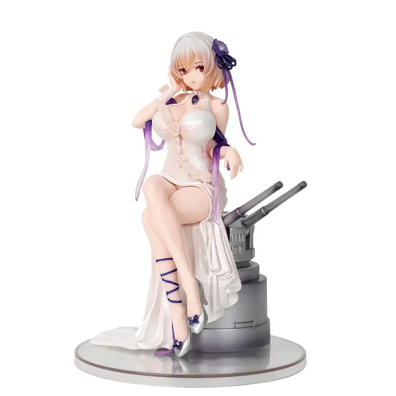 20cm Anime Spiel Azur Lane Figur Sirius reine Action figur weiße Rose faule Position sitzen Kleid Mädchen Modell Spielzeug Dekoration Geschenk