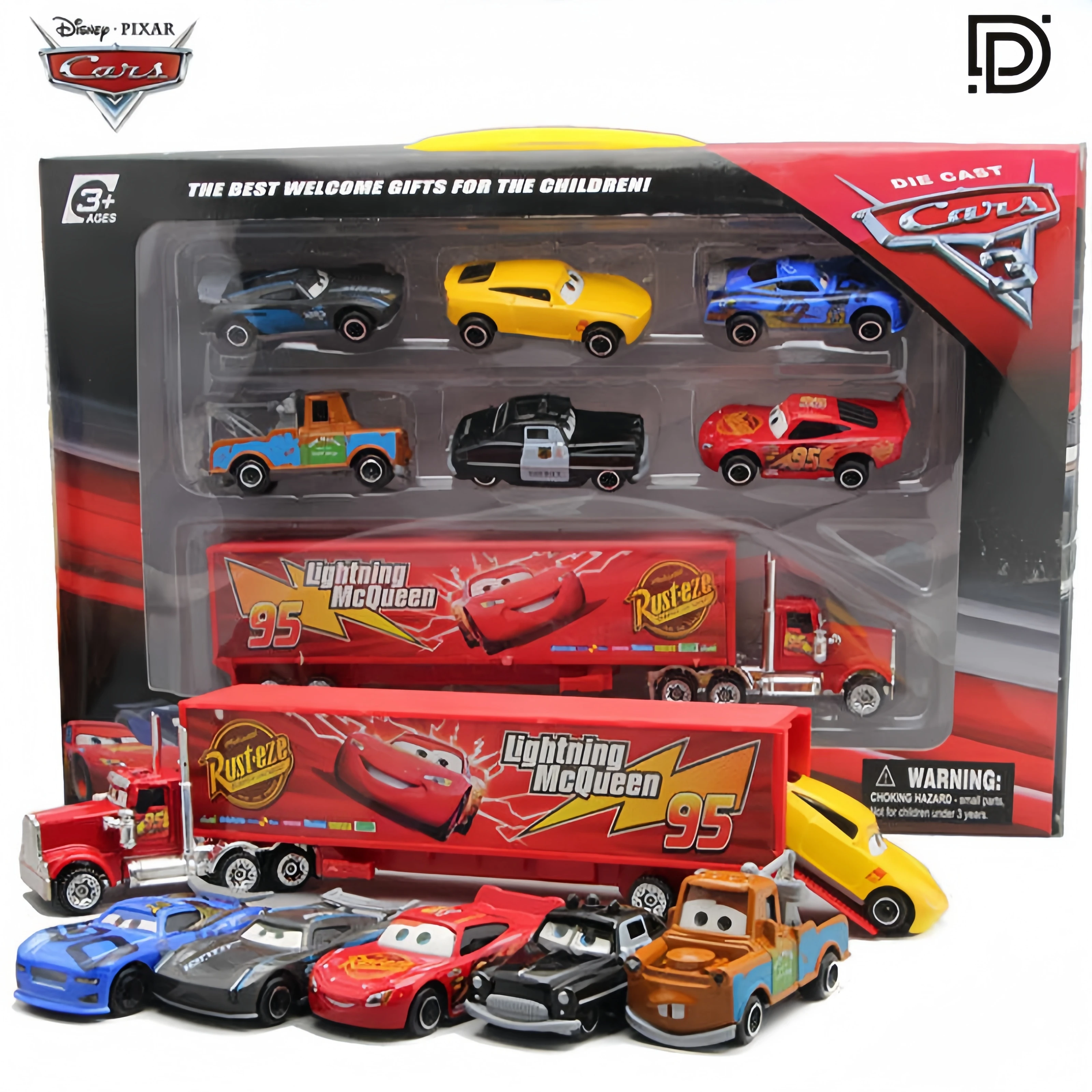 Disney Pixar Car 3 6/7 шт. Набор Молнии Маккуин Джексон Шторм Мак Дядя Грузовик 1:55 Диета Металлическая Модель Автомобиля Фестивальные Игрушки Подарки