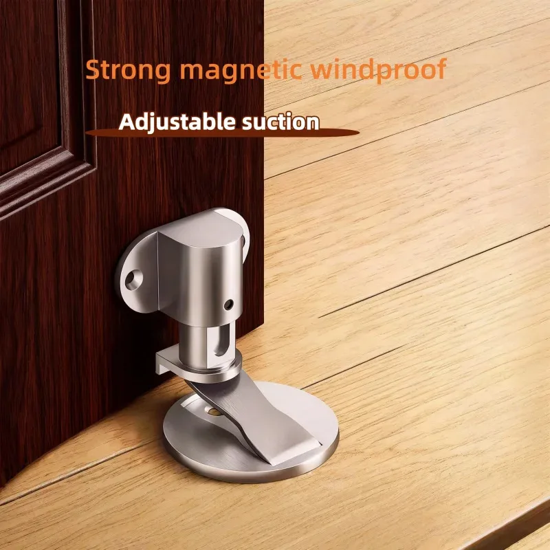 

Adjustable Alloy Door Suction Cup with Strong Magnetic Silent Anti-Collision No-Punch Installation for Home Use