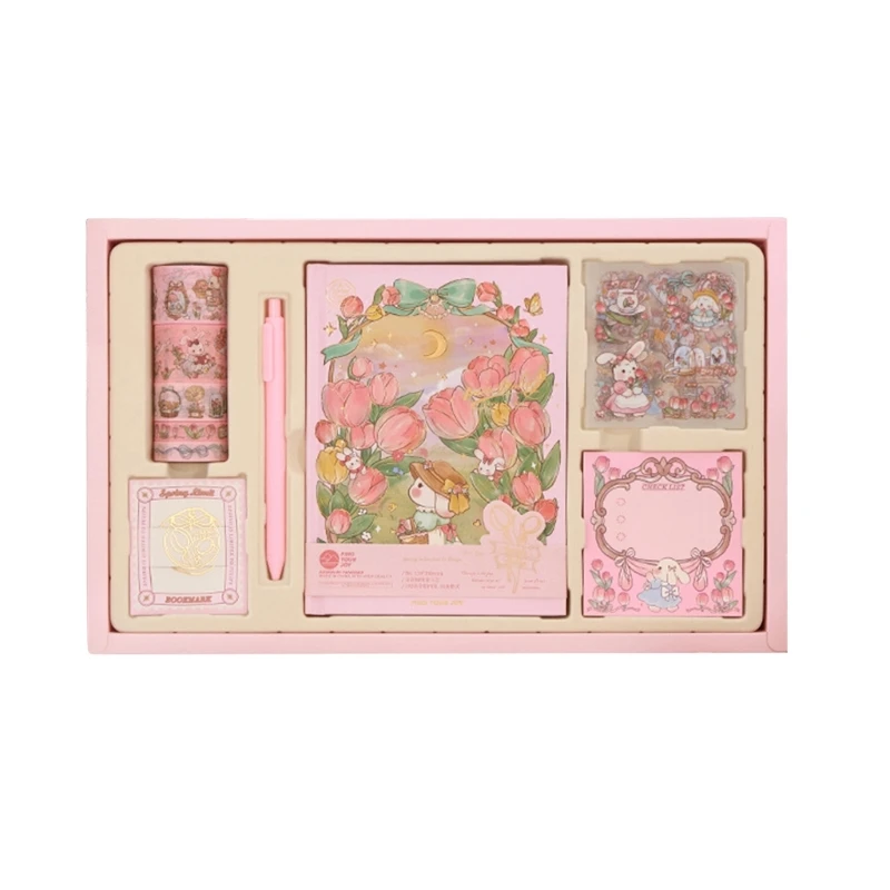 Набор книг для ручного учета, подарочная коробка для девочек с красивыми узорами, журнал с магнитной застежкой B6, наклейки для