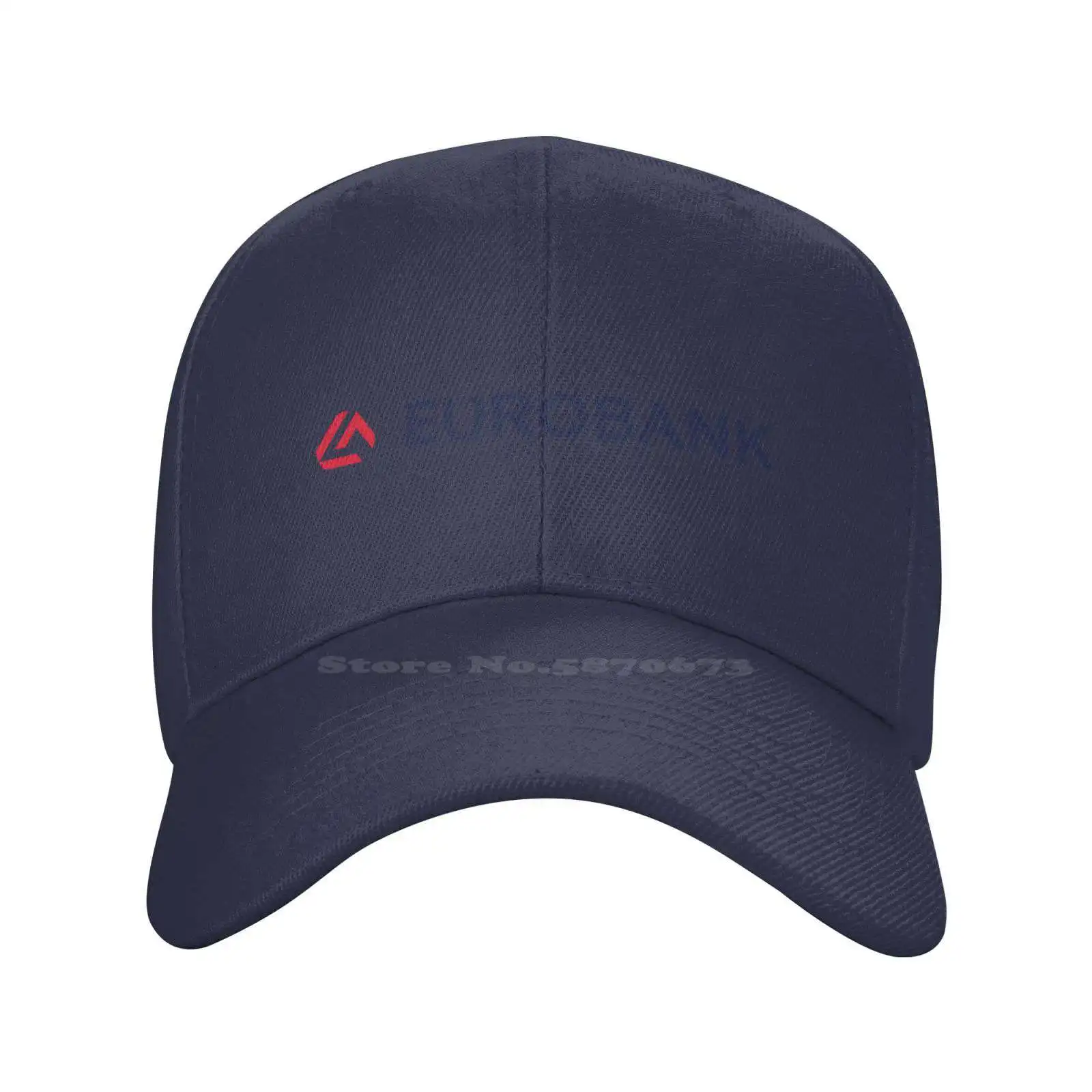 Casquette de Baseball en Denim avec Logo Eurobank, Chapeau de Qualité