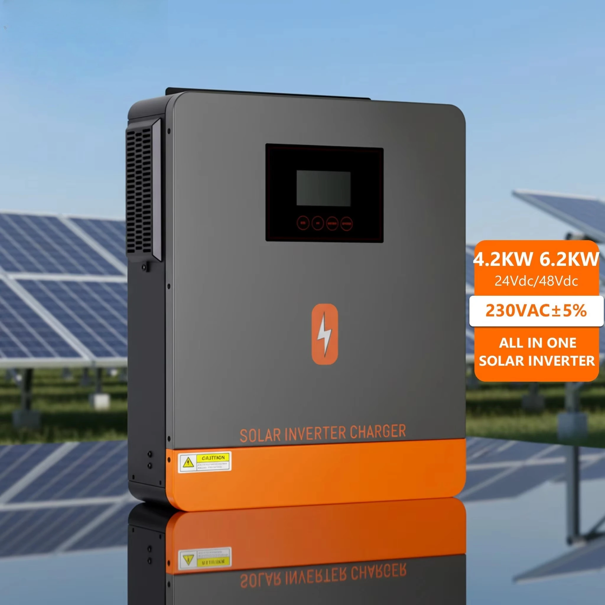 Solar Power Inverter 8/10/12Kw 24Vdc Single Phase Hybrid MPPT Lithium on Grid Home 60Hz High Efficiency DC/AC