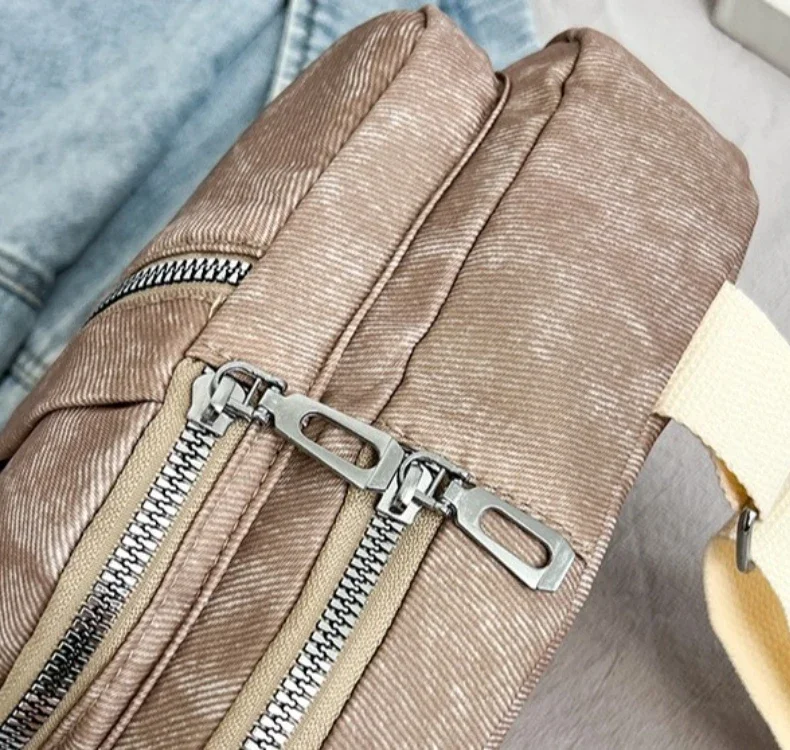 Koreanische Version Vielseitige Weiche Leder-Brusttasche für Herren Große Kapazität Reise-Umhängetasche für Damen Rucksack – Detail 10