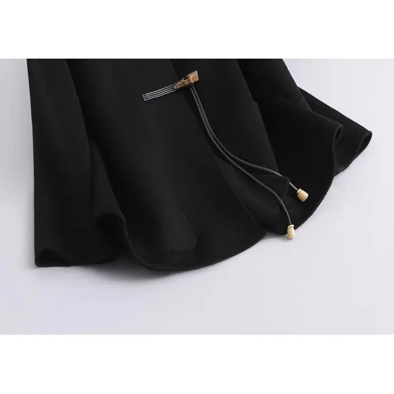 Women's Autumn Spring Tops Coat Cowl Button Short New Chinese Comfortable Thin Simple Loose Fashion New Soft Versatile Leisure