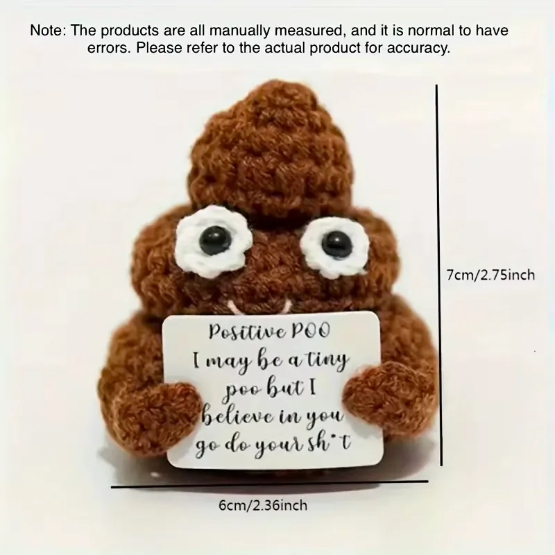 Cute Positive Poop Doll, Handmade Home Office Decor Ornament, Crochet Knitting Gift, Party Supplies