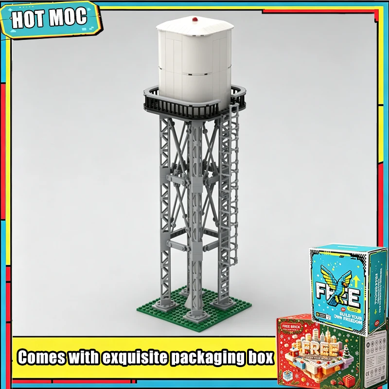 295 Parts Water Tower Industrial Structure Model Building Blocks DIY Assembly Creative Educational Toy Collection Popular Gifts