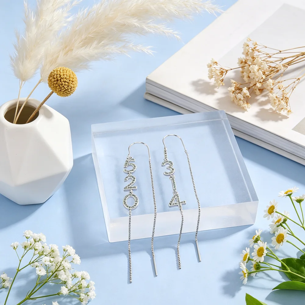 Figure Shape Dangle Ear 100% 925 Sterling Silver Long Chain Tassel Fashion Drop Earrings For Women Female Silver Jewelry
